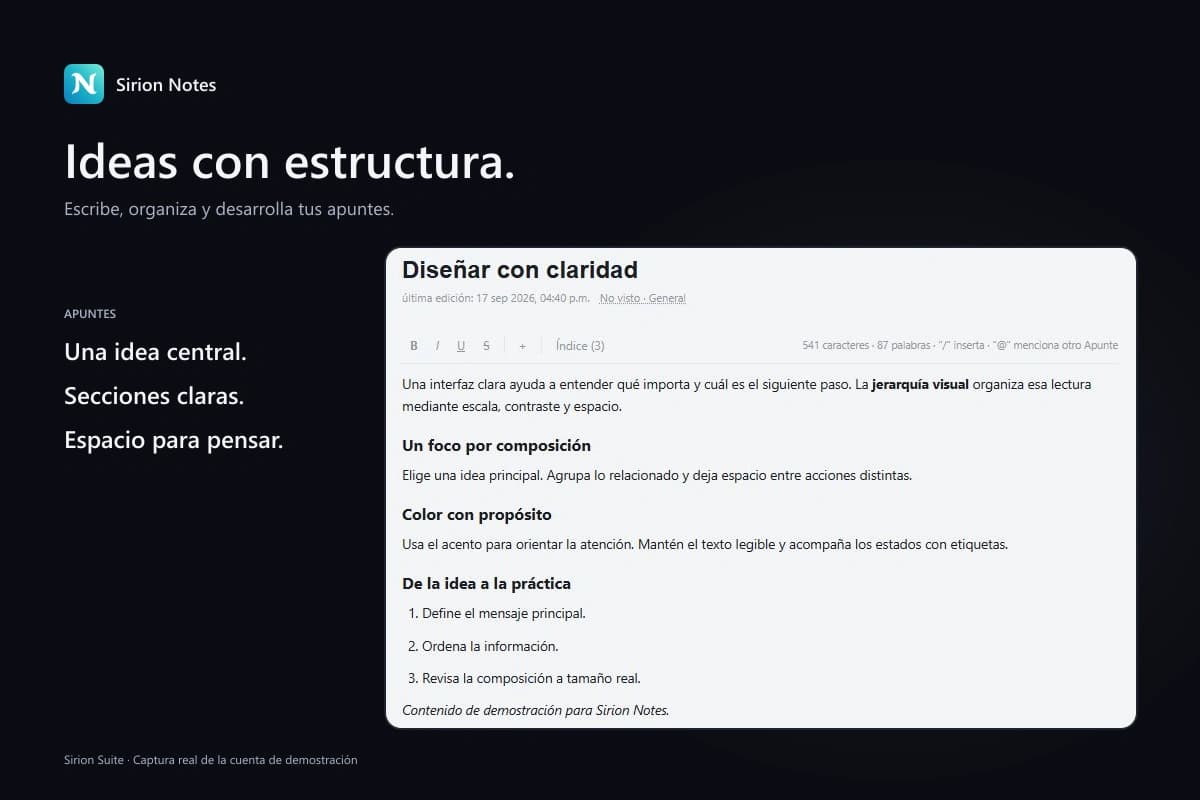 Apunte “Diseñar con claridad” en Sirion Notes